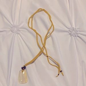 Citrine Coloured Glass Pendant Necklace